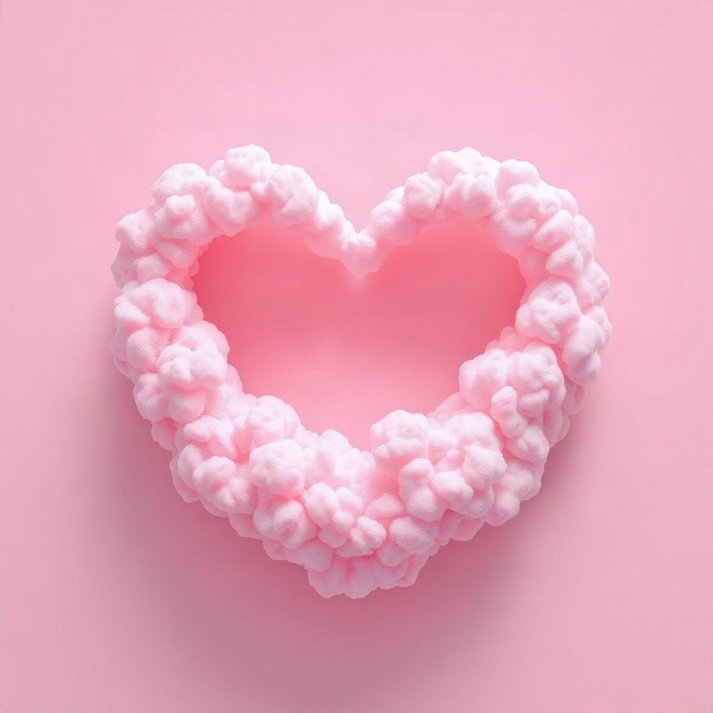 Pink PFPs — heart-shaped clouds, soft 3d render, subtle sparkle