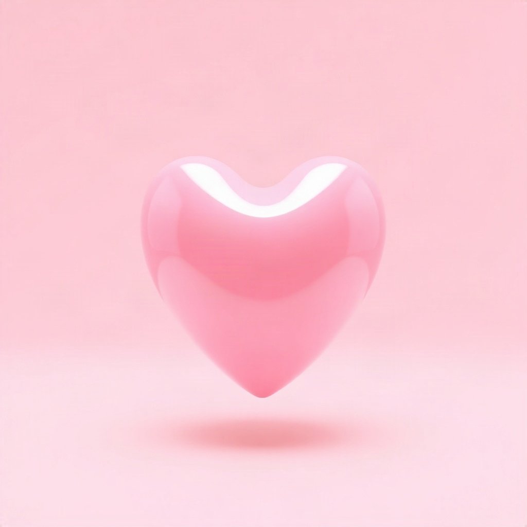 Pink PFPs — glossy heart, soft 3d render, soft glow