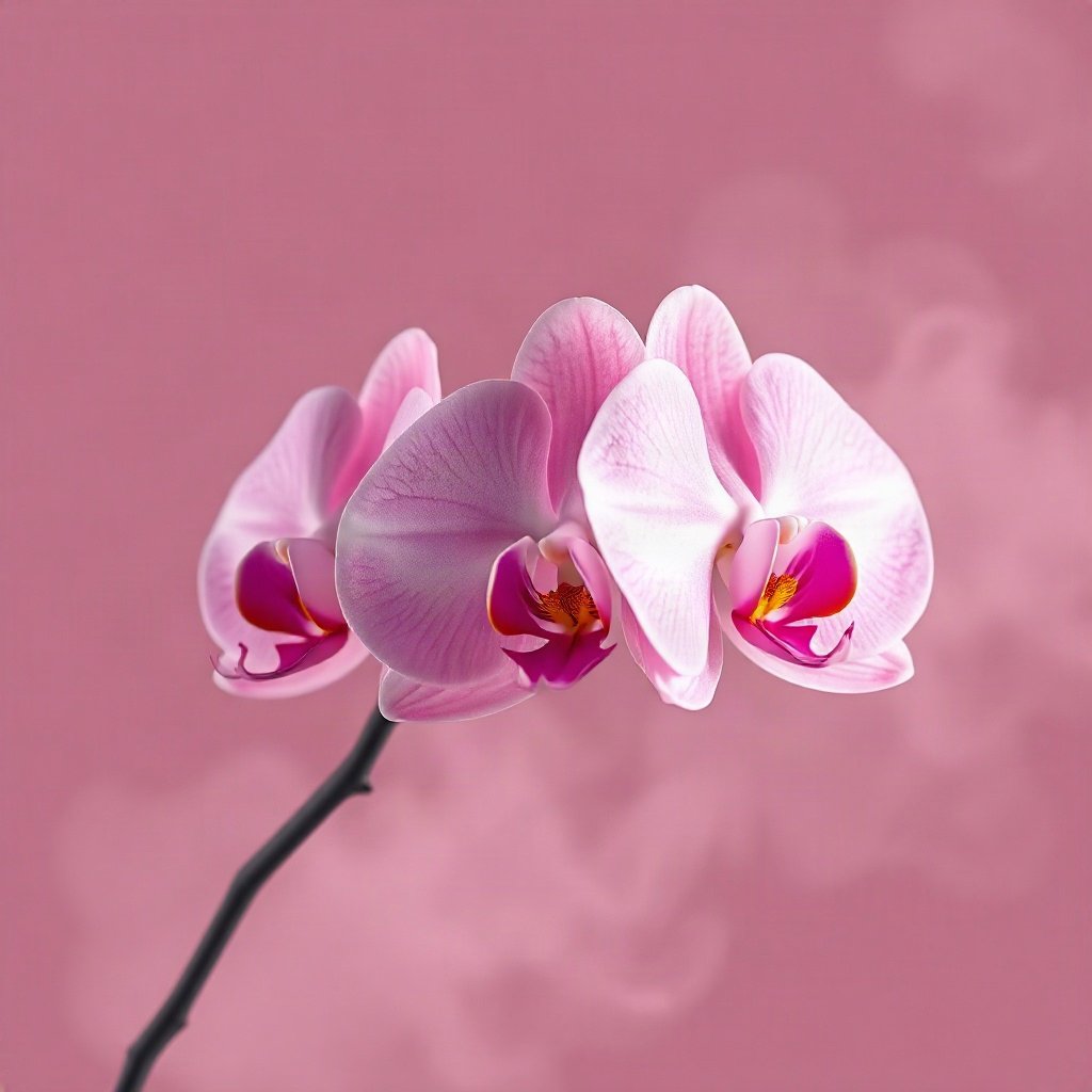 Pink PFPs — orchid flower, soft 3d render, misty atmosphere