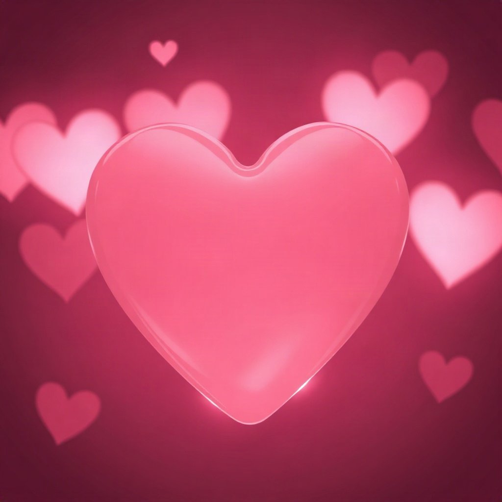 Pink PFPs — glossy heart, cinematic photo style, soft glow