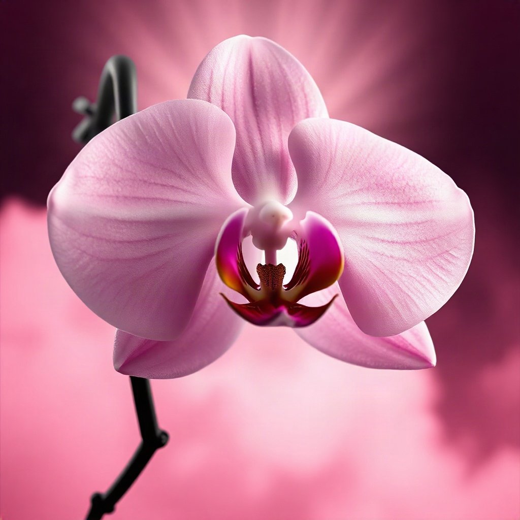 Pink PFPs — orchid flower, cinematic photo style, misty atmosphere