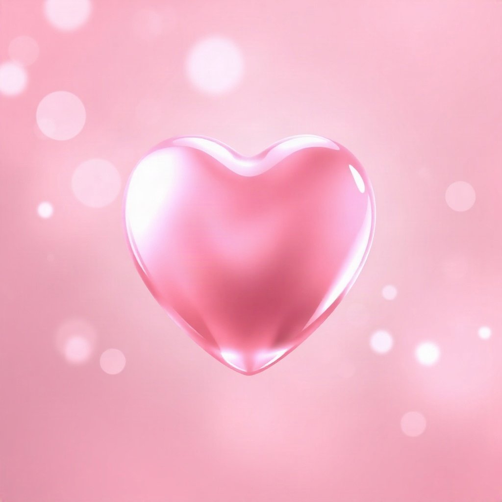 Pink PFPs — glossy heart, dreamy digital painting, gentle bokeh
