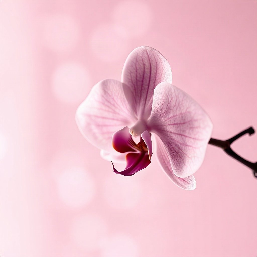 Pink PFPs — orchid flower, cinematic photo style, gentle bokeh