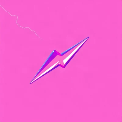 preppy pfp — glossy lightning bolt, bright pink and navy, glossy sticker finish