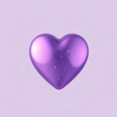 purple pfp — glossy heart, soft 3d render, subtle sparkle