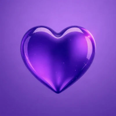 purple pfp — glossy heart, soft 3d render, subtle sparkle