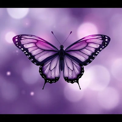 purple pfp — butterfly, dreamy digital painting, soft glow