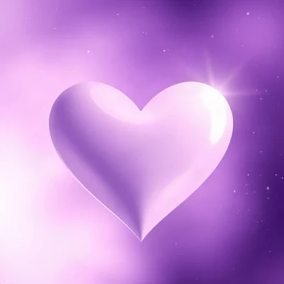 purple pfp — glossy heart, dreamy digital painting, soft glow