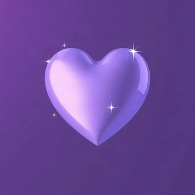 purple pfp — glossy heart, soft 3d render, subtle sparkle