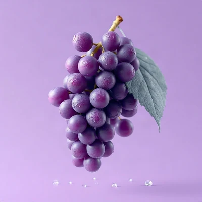 purple pfp — grapes with dew, soft 3d render, soft glow