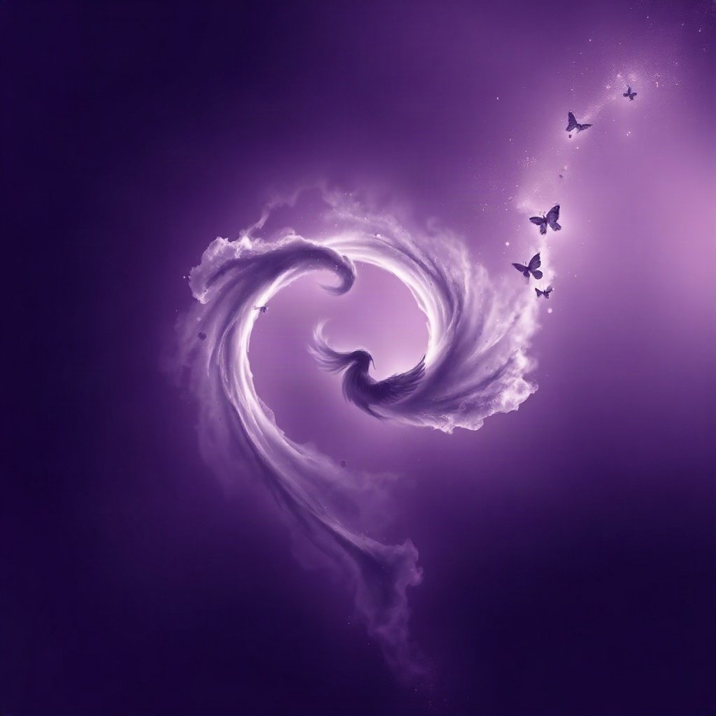 Purple PFPs — nebula swirl, cinematic photo style, soft glow