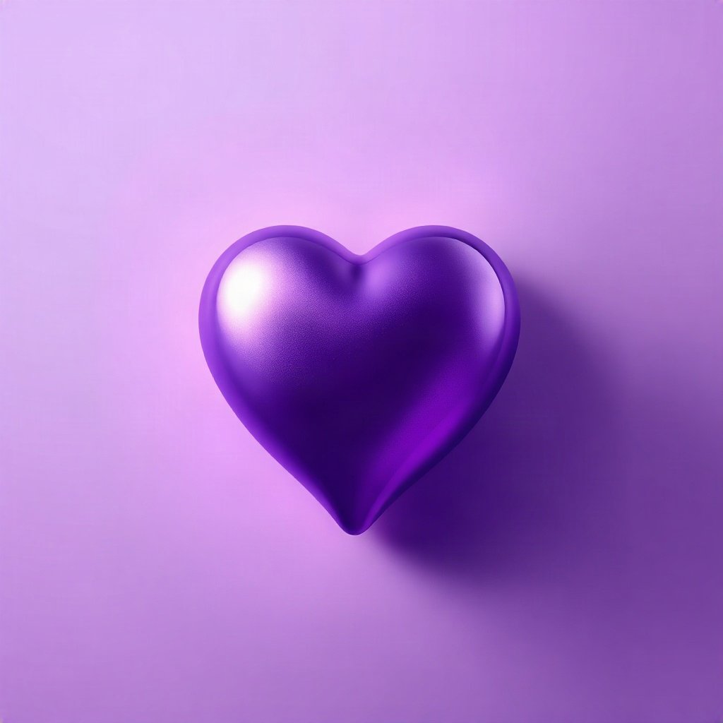 Purple PFPs — glossy heart, dreamy digital painting, soft glow