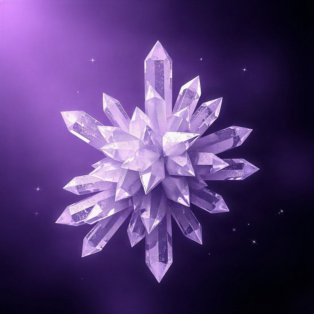Purple PFPs — crystal cluster, dreamy digital painting, subtle sparkle
