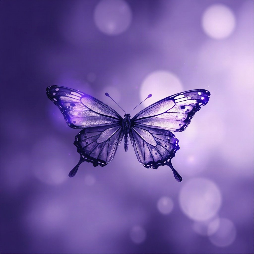 Purple PFPs — butterfly, dreamy digital painting, soft glow