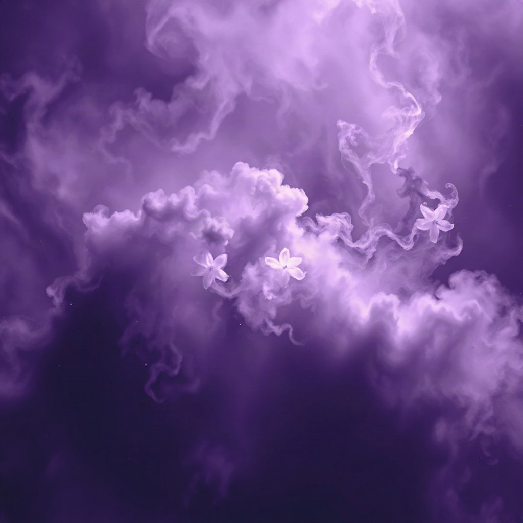 Purple PFPs — nebula swirl, cinematic photo style, misty atmosphere