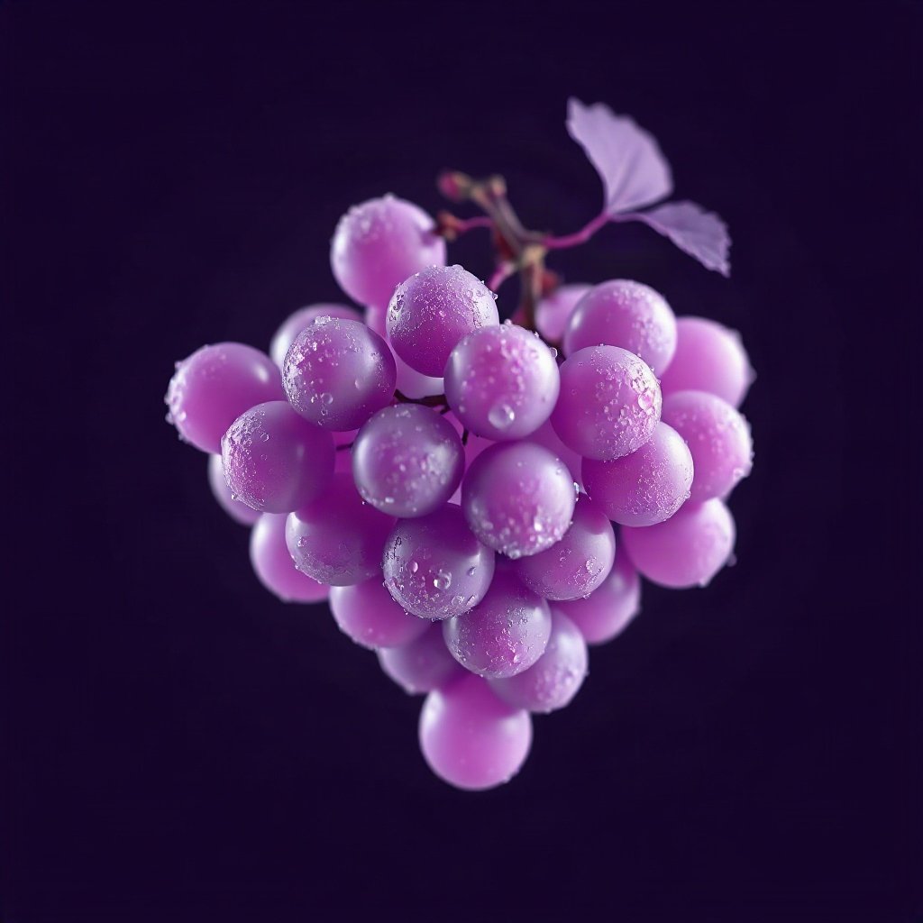 Purple PFPs — grapes with dew, soft 3d render, soft glow