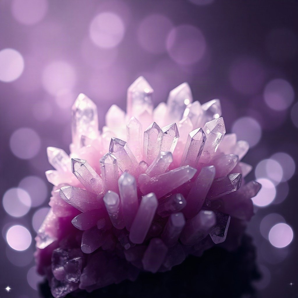 Purple PFPs — crystal cluster, dreamy digital painting, gentle bokeh