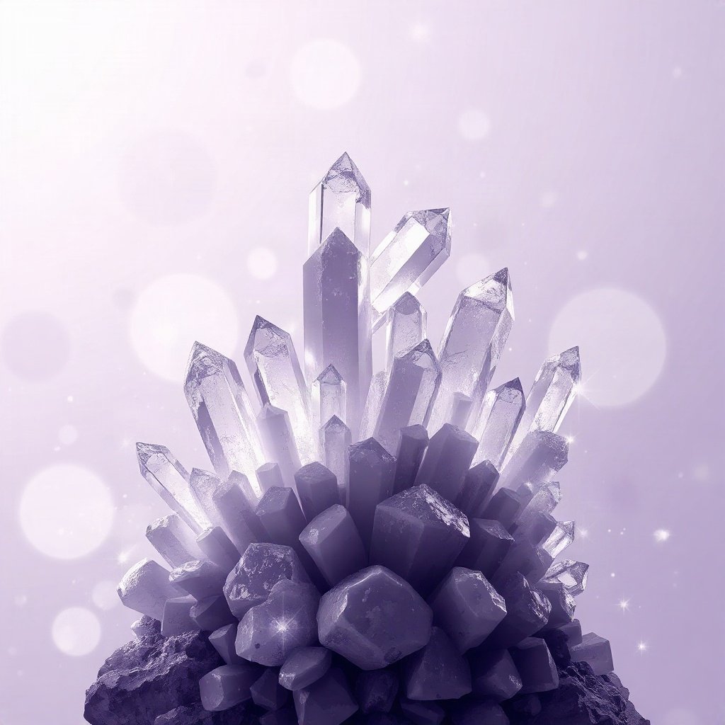 Purple PFPs — crystal cluster, dreamy digital painting, subtle sparkle