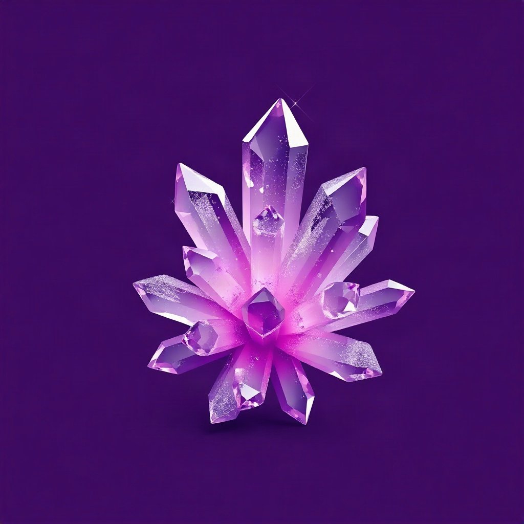 Purple PFPs — crystal cluster, soft 3d render, subtle sparkle