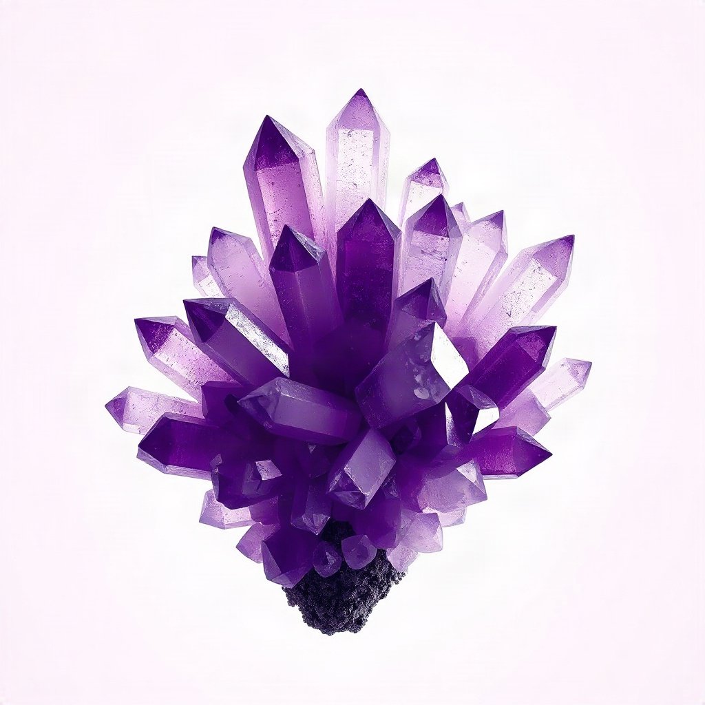 Purple PFPs — crystal cluster, cinematic photo style, soft glow