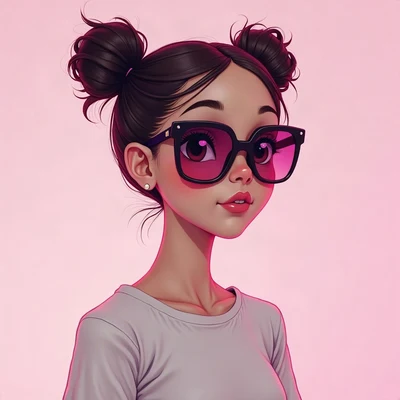 y2k pfp — holographic flower, holographic glass, pink to cyan gradient background
