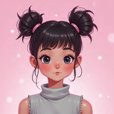 y2k pfp — chrome star, liquid chrome finish, pink to cyan gradient background