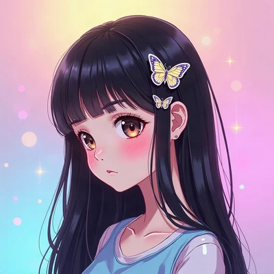 y2k pfp — chrome butterfly, frosted iridescent metal, soft silver studio background
