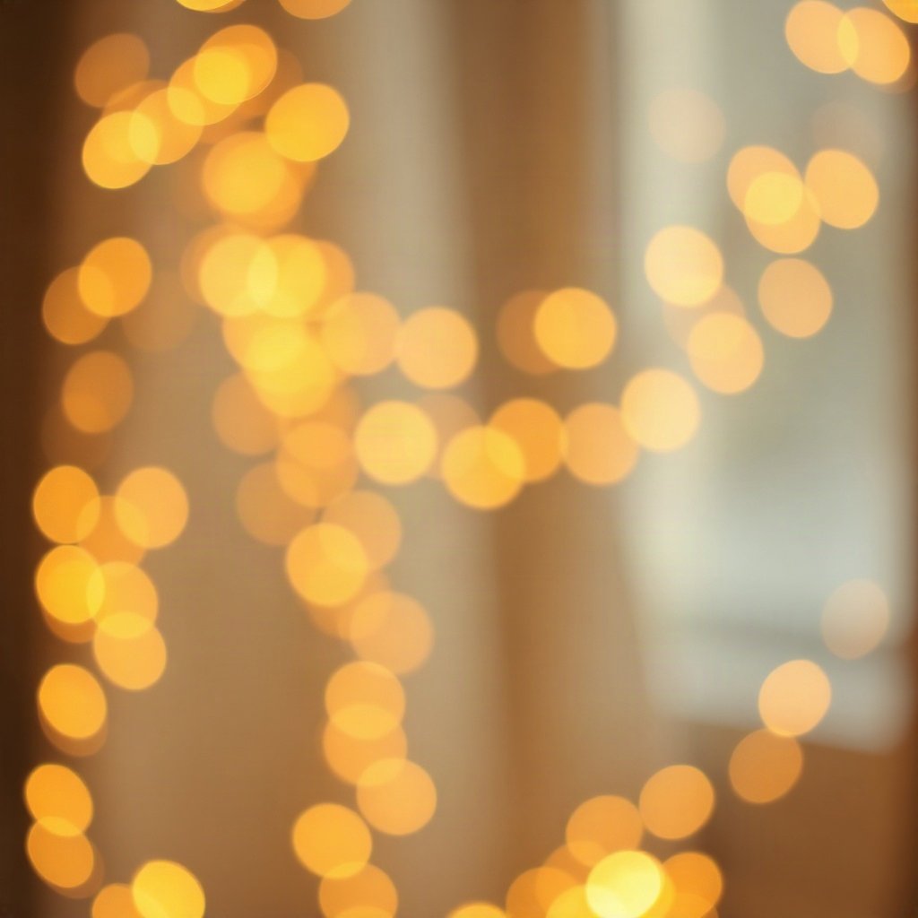 christmas pfp — golden fairy lights bokeh, cozy claymation look, warm gold and cream