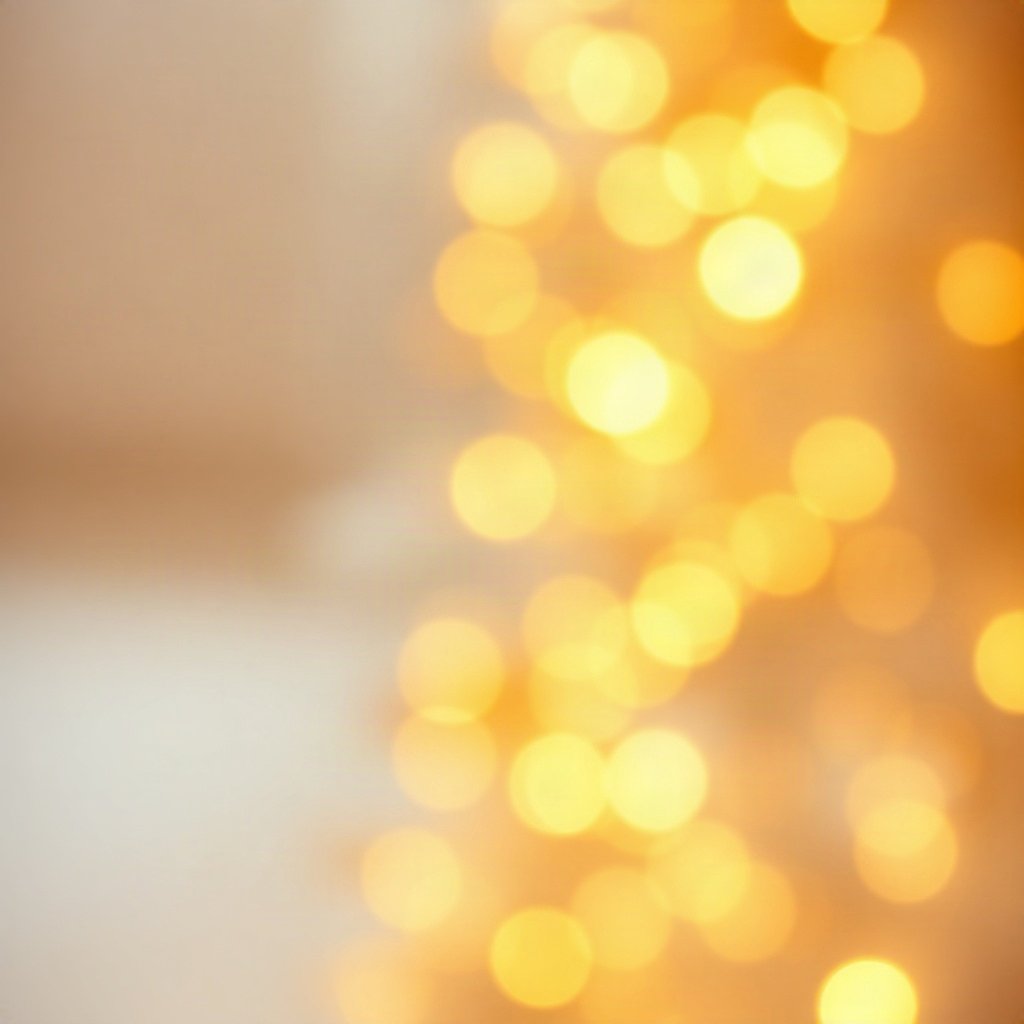 christmas pfp — golden fairy lights bokeh, warm digital painting, warm gold and cream