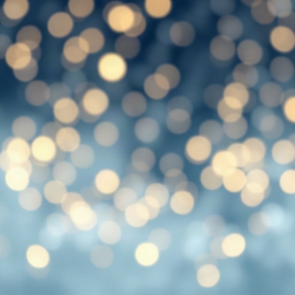 christmas pfp — golden fairy lights bokeh, flat festive cartoon, icy blue and silver