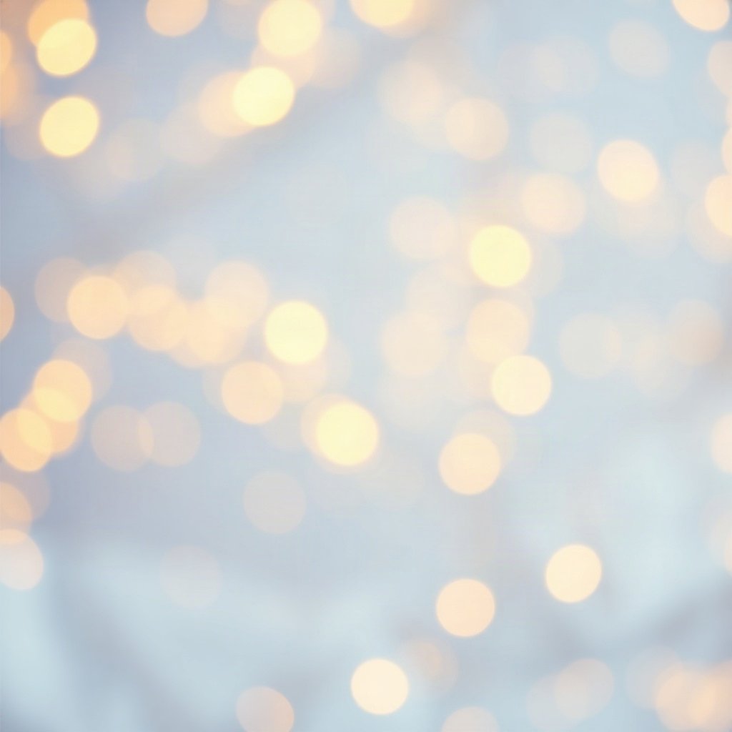 christmas pfp — golden fairy lights bokeh, soft 3d render, icy blue and silver