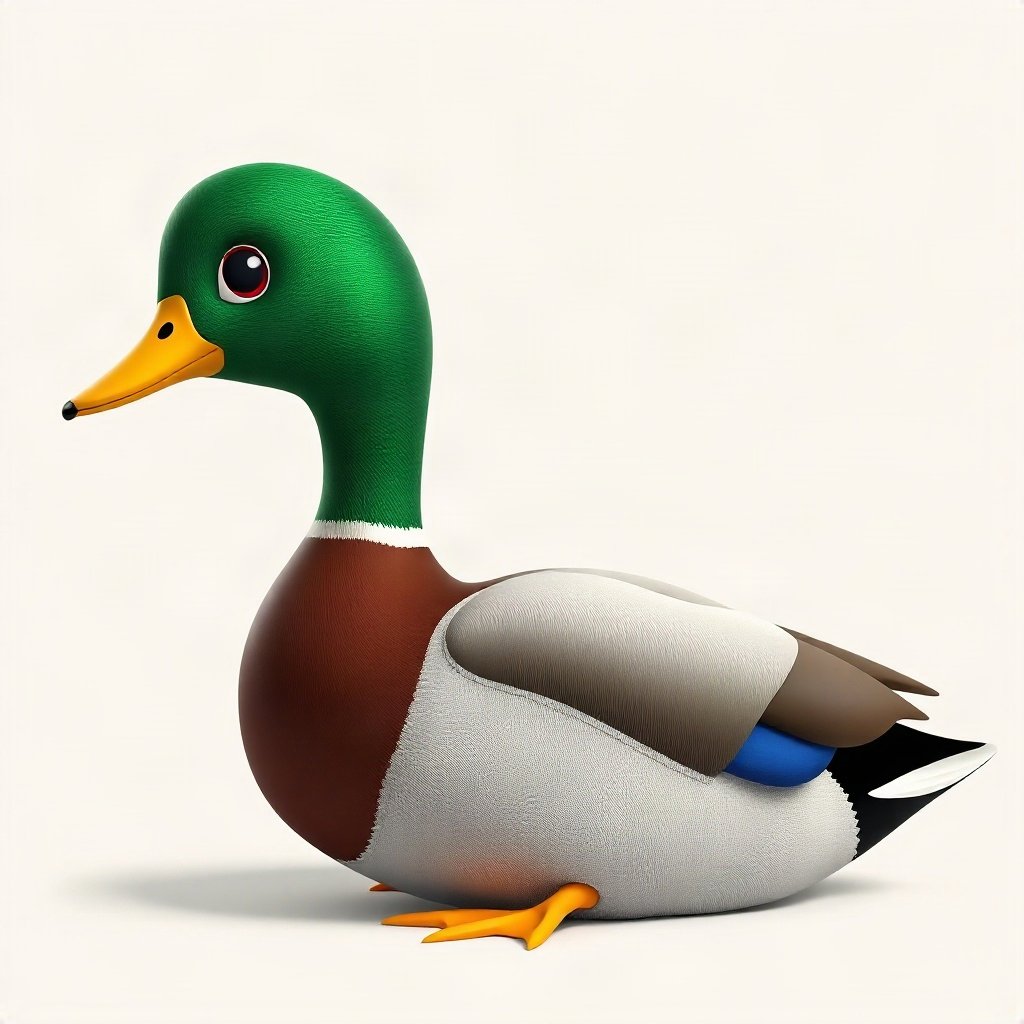 duck pfp — mallard with glossy green head, soft 3d render