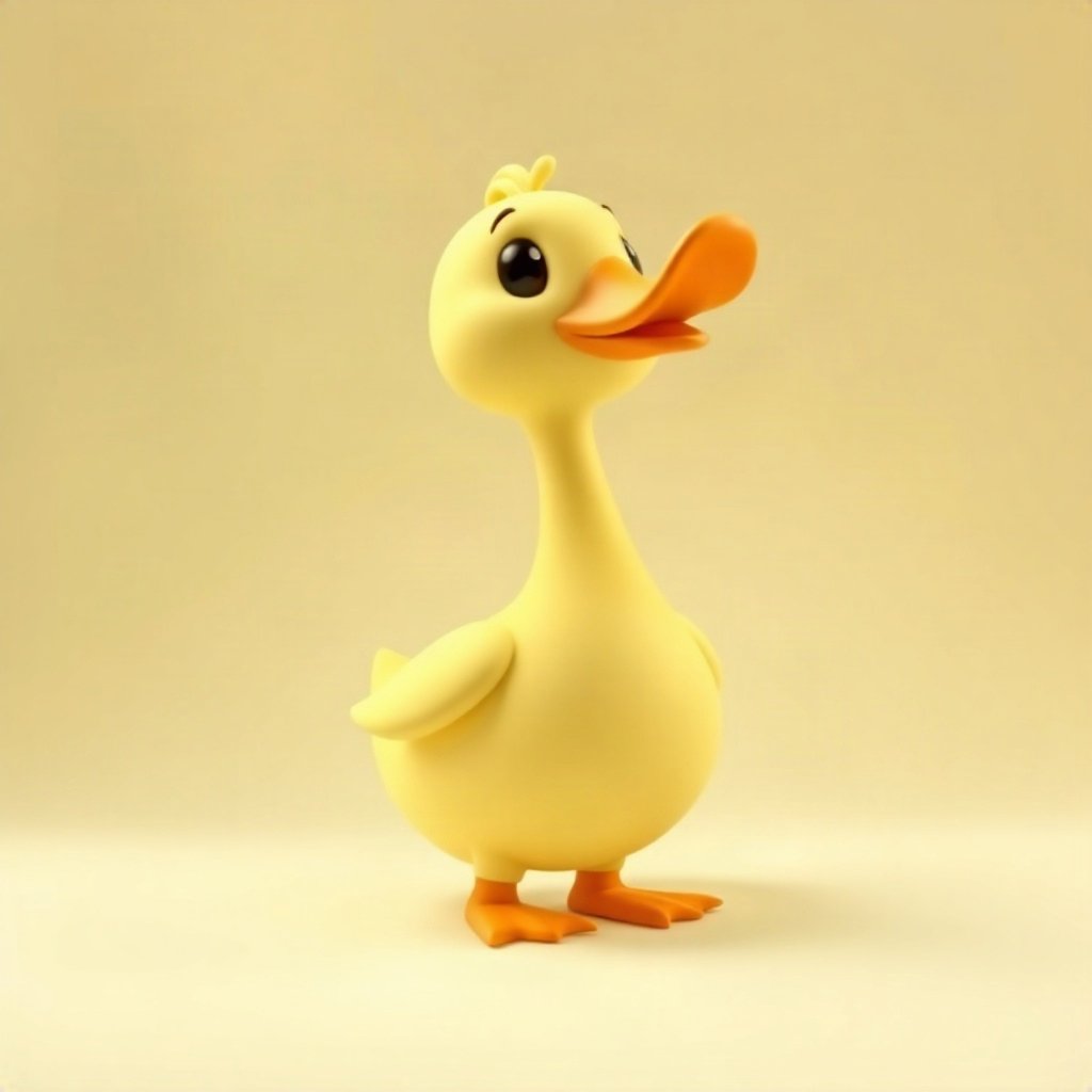 duck pfp — round rubber-duck style character, claymation look