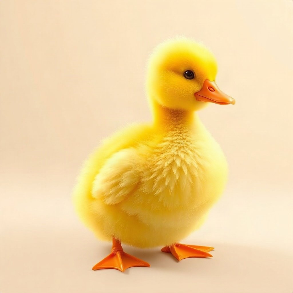 duck pfp — fluffy yellow duckling, claymation look