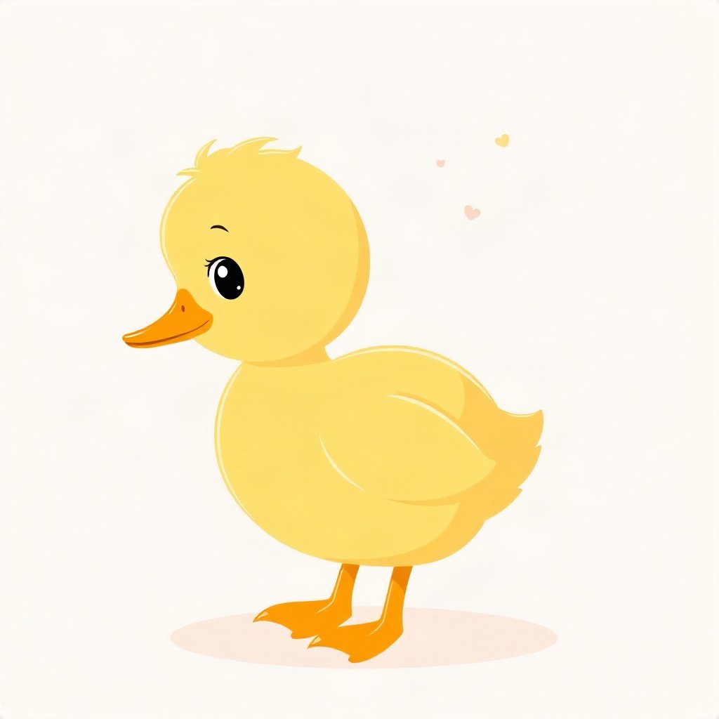 duck pfp — fluffy yellow duckling, flat cartoon style