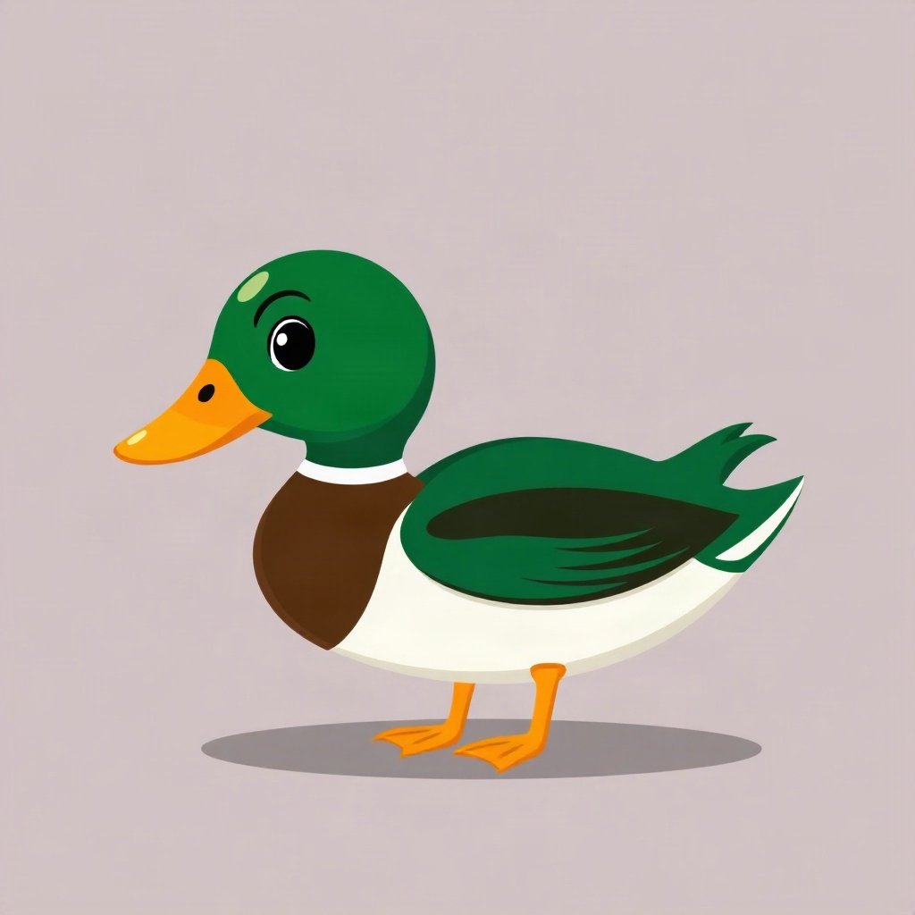 duck pfp — mallard with glossy green head, flat cartoon style