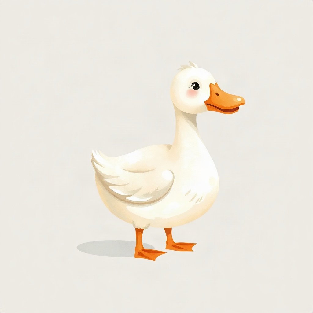 duck pfp — white duck with orange beak, watercolor style