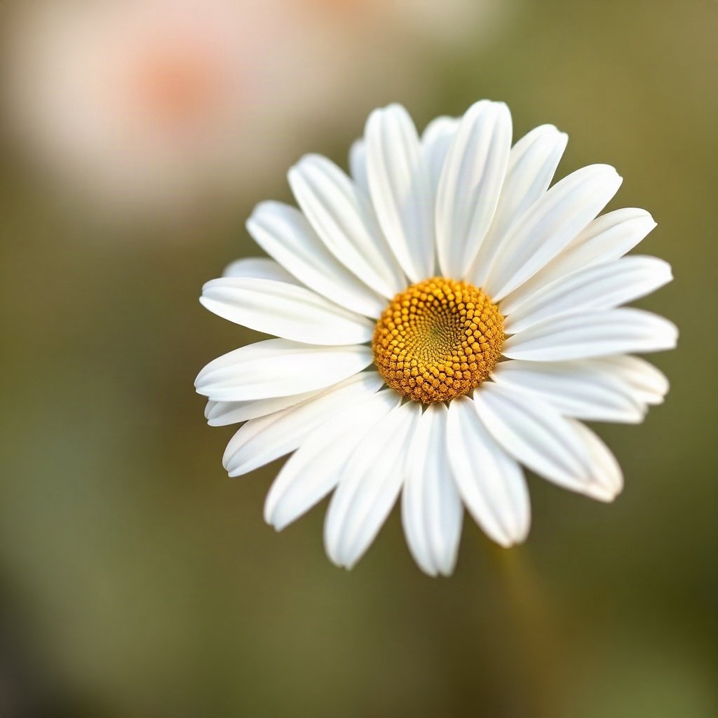 flower pfp — white daisy macro, minimal flat illustration, rich warm tones