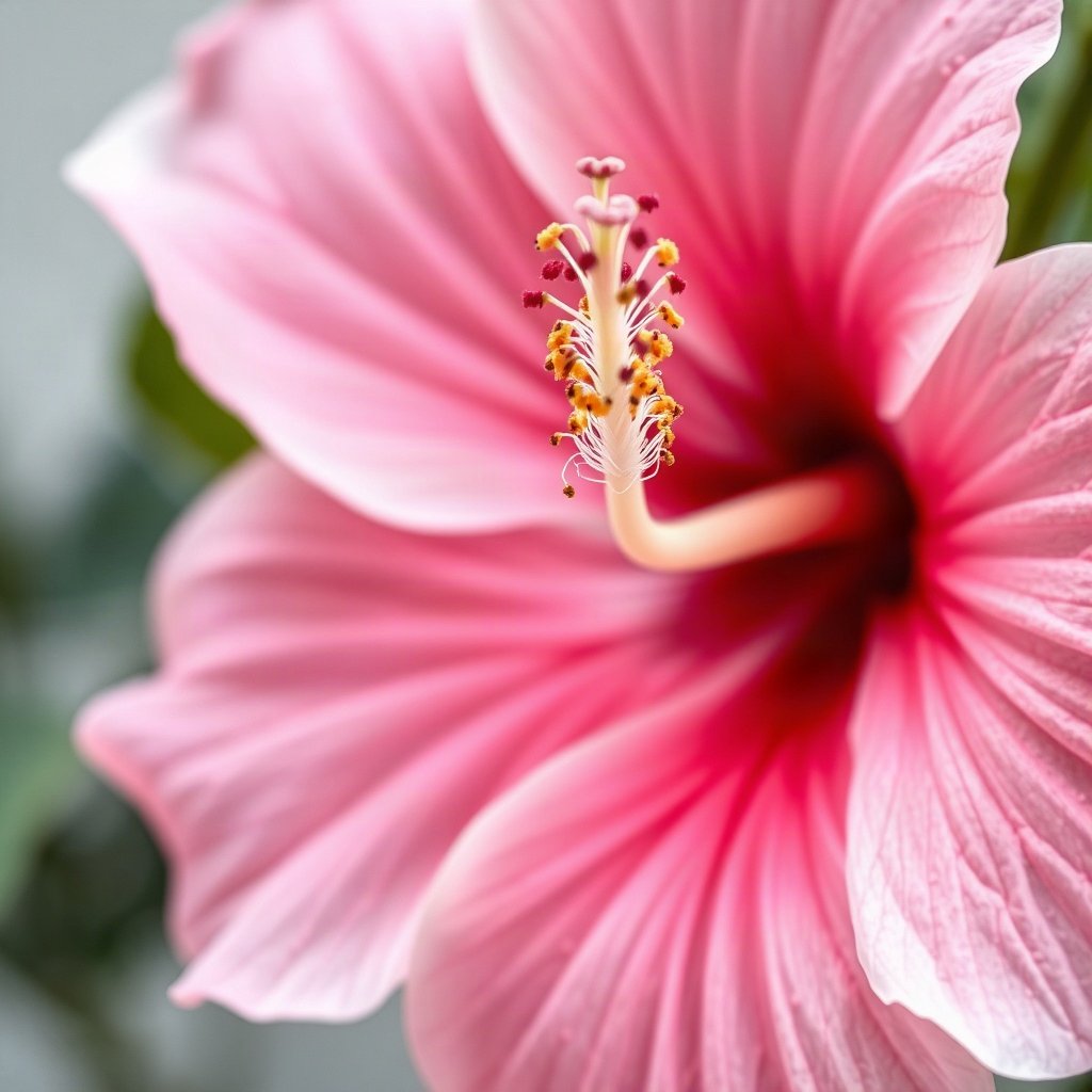 flower pfp — hibiscus bloom, soft macro photography style, soft pastel palette