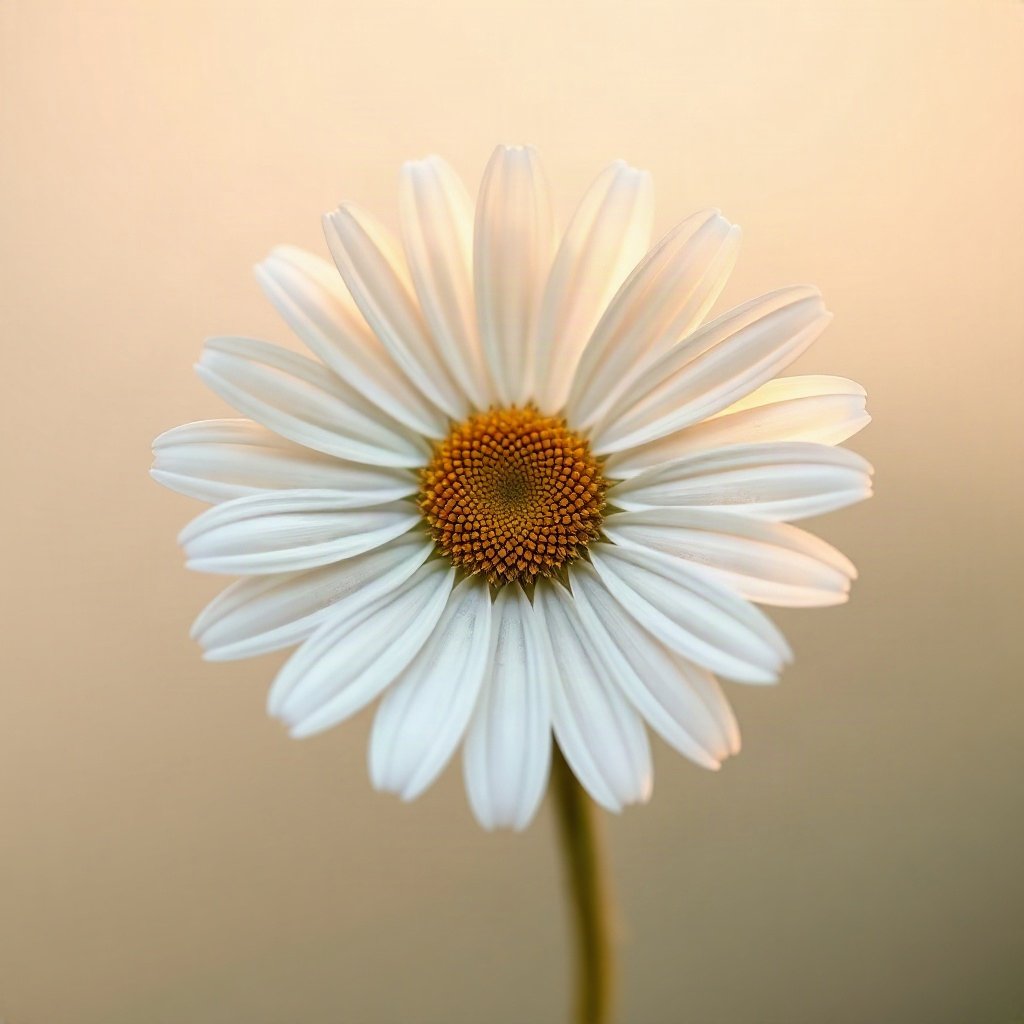flower pfp — white daisy macro, minimal flat illustration, cool dawn tones