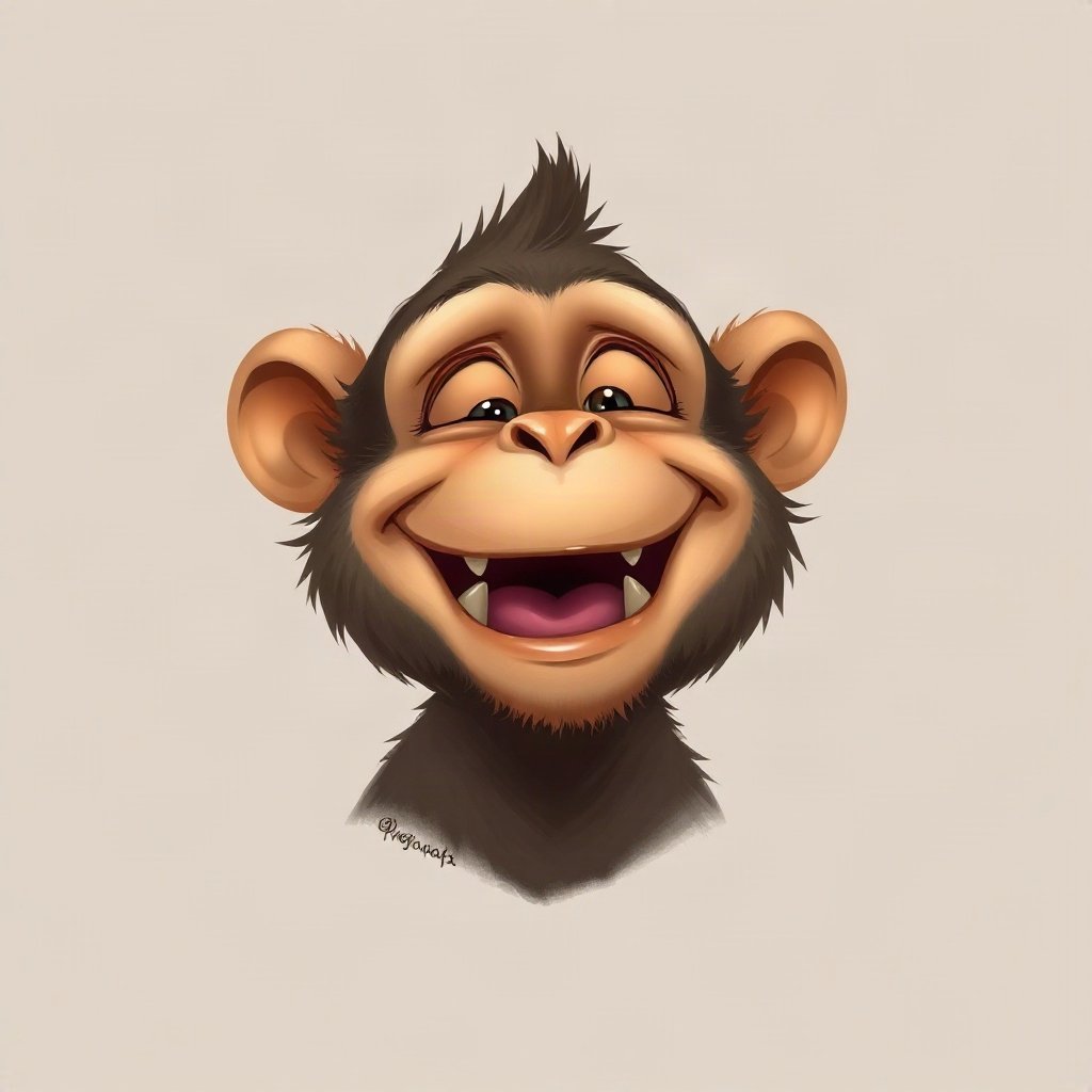 Monkey PFPs — laughing monkey, digital painting
