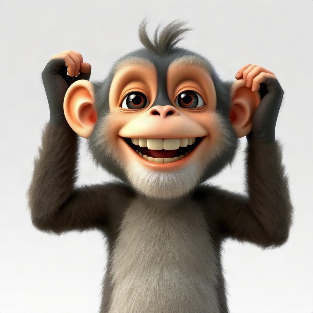 Monkey PFPs — laughing monkey, soft 3d render