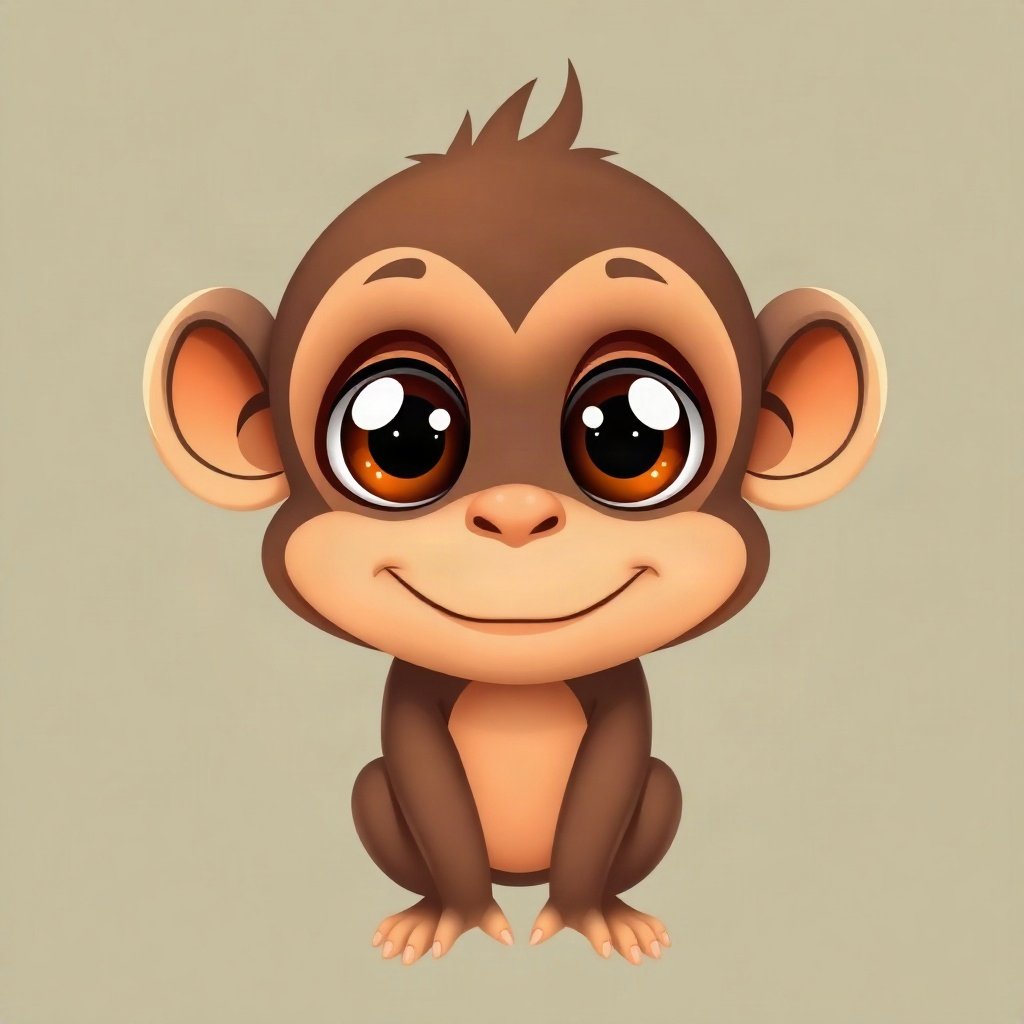 Monkey PFPs — baby monkey with huge eyes, bold cartoon style