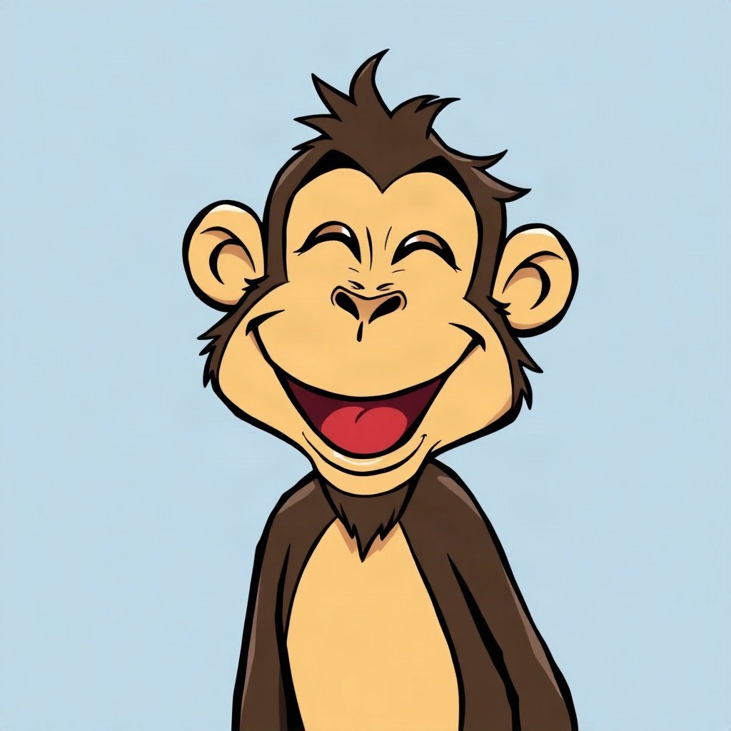 Monkey PFPs — laughing monkey, bold cartoon style
