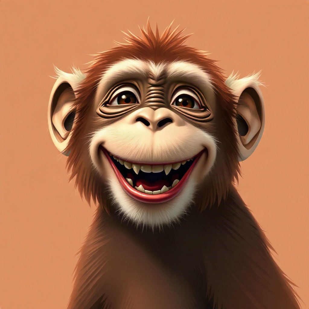 Monkey PFPs — laughing monkey, digital painting