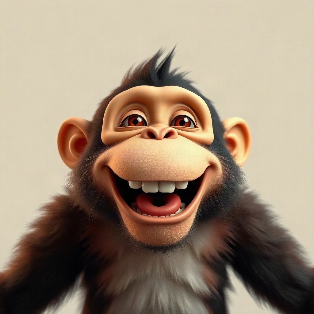 Monkey PFPs — laughing monkey, soft 3d render