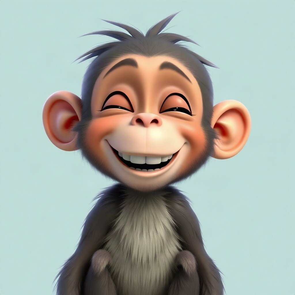 Monkey PFPs — laughing monkey, soft 3d render
