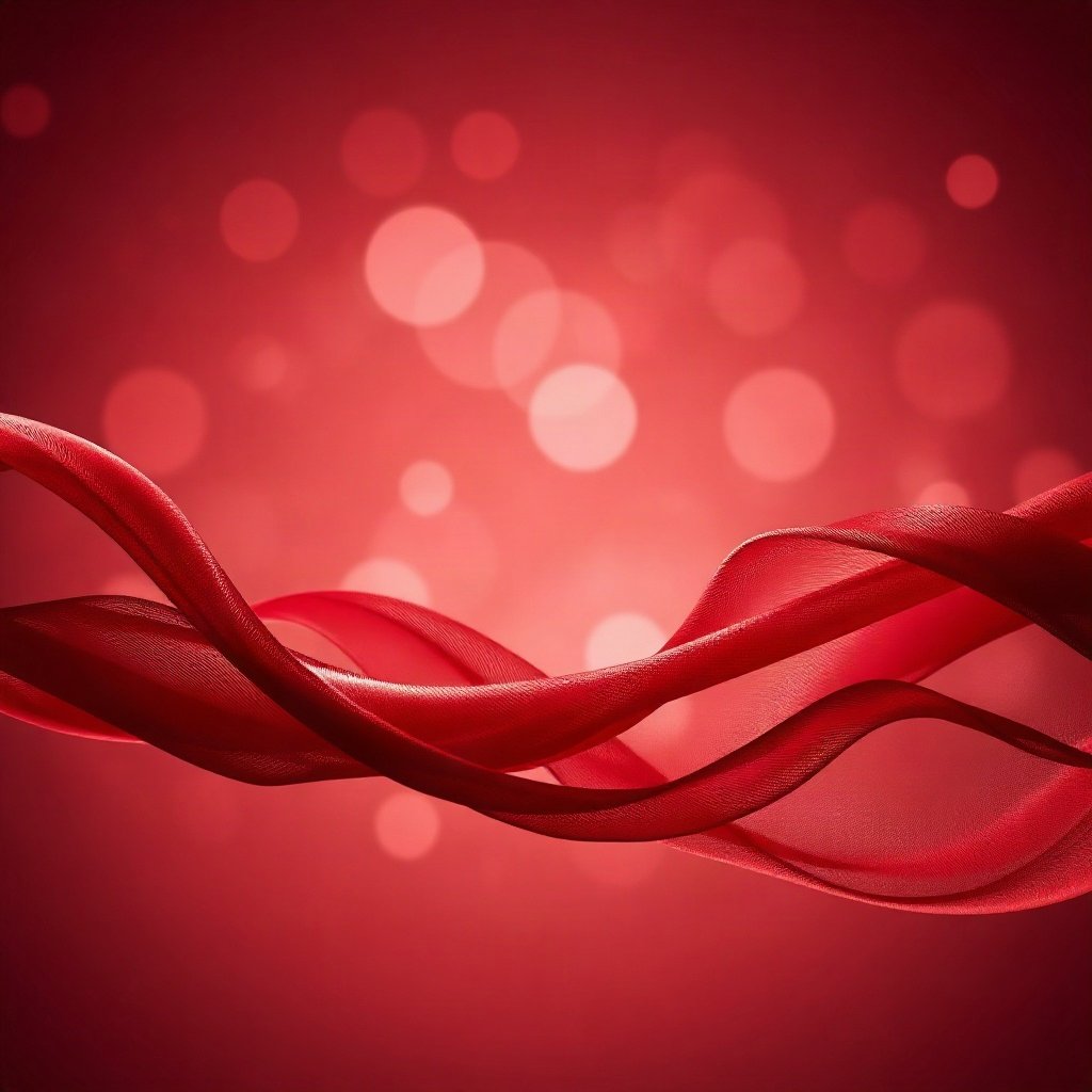 Red PFPs — red silk wave, cinematic photo style, gentle bokeh