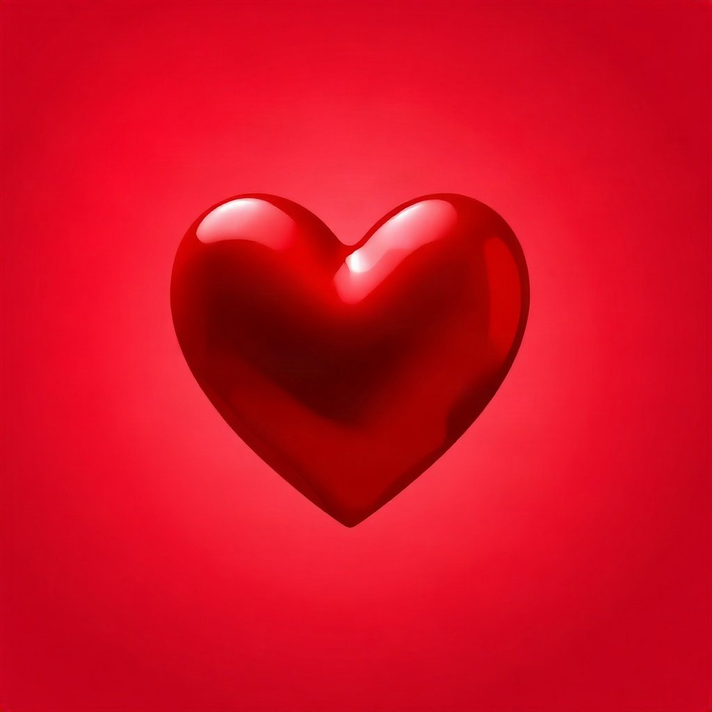 Red PFPs — glossy heart, soft 3d render, soft glow