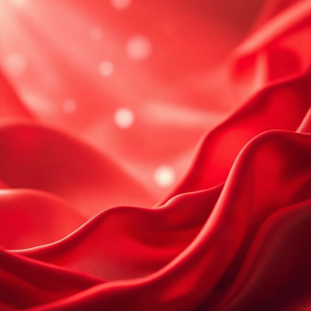 Red PFPs — red silk wave, cinematic photo style, gentle bokeh
